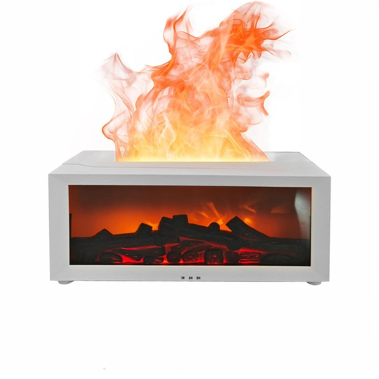 LED Flame Air Humidifier – Waterless Auto-Off Aroma Diffuser for Relaxing Nights