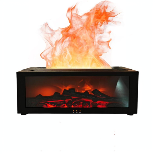 LED Flame Air Humidifier – Waterless Auto-Off Aroma Diffuser for Relaxing Nights